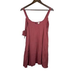 L*Space Women's Sleeveless Pink Mini Dress Size S‎ Tie Straps Boho Lagenlook